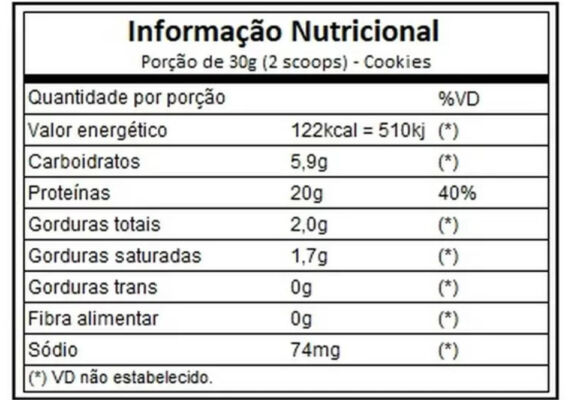 Whey 100% Pure Refil (907g) INTEGRALMÉDICA tabela nutricional